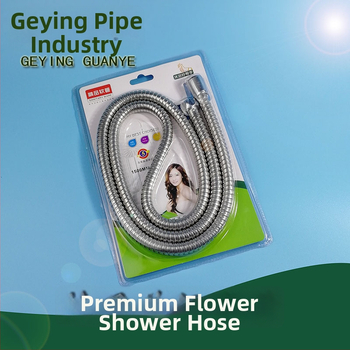 Dušo žarna iš nerūdijančiojo plieno lydinio su vario šerdimi, modelis Geying 0024, nominalus slėgis 1.0 MPa, darbinė temperatūra 0–90°C