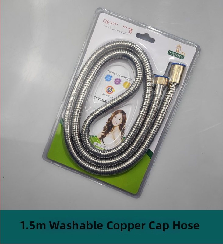 Dušo žarna iš nerūdijančiojo plieno lydinio su vario šerdimi, modelis Geying 0024, nominalus slėgis 1.0 MPa, darbinė temperatūra 0–90°C