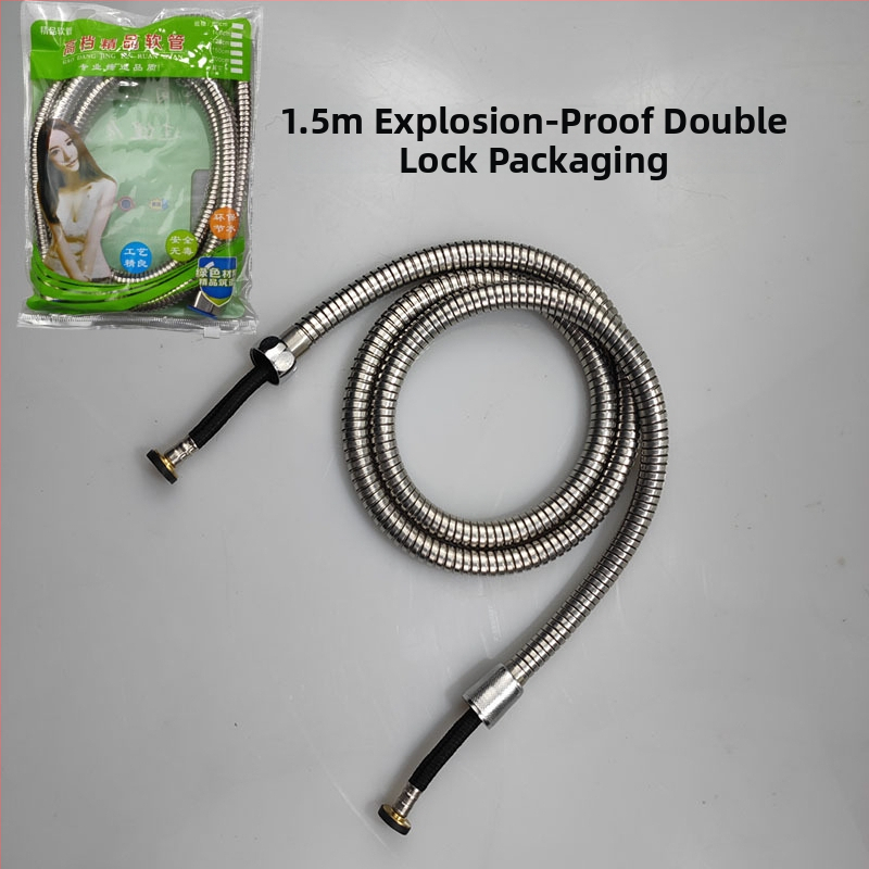 Dušo žarna iš nerūdijančiojo plieno lydinio su vario šerdimi, modelis Geying 0024, nominalus slėgis 1.0 MPa, darbinė temperatūra 0–90°C