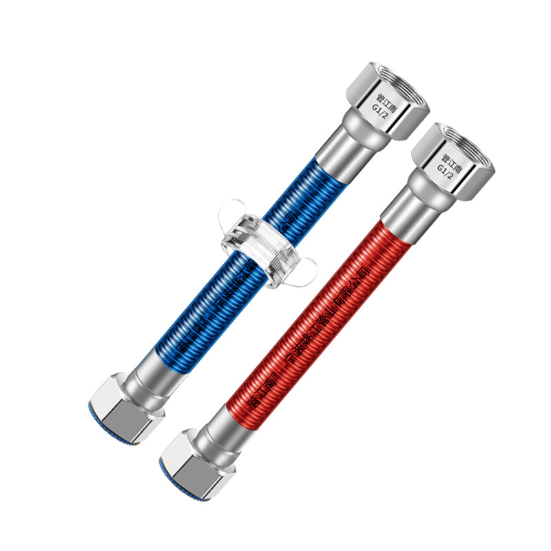 316L неръждаема стомана гофриран маркуч за водоснабдяване — вход за топла и студена вода, диапазон на температура -20 до 150 °C