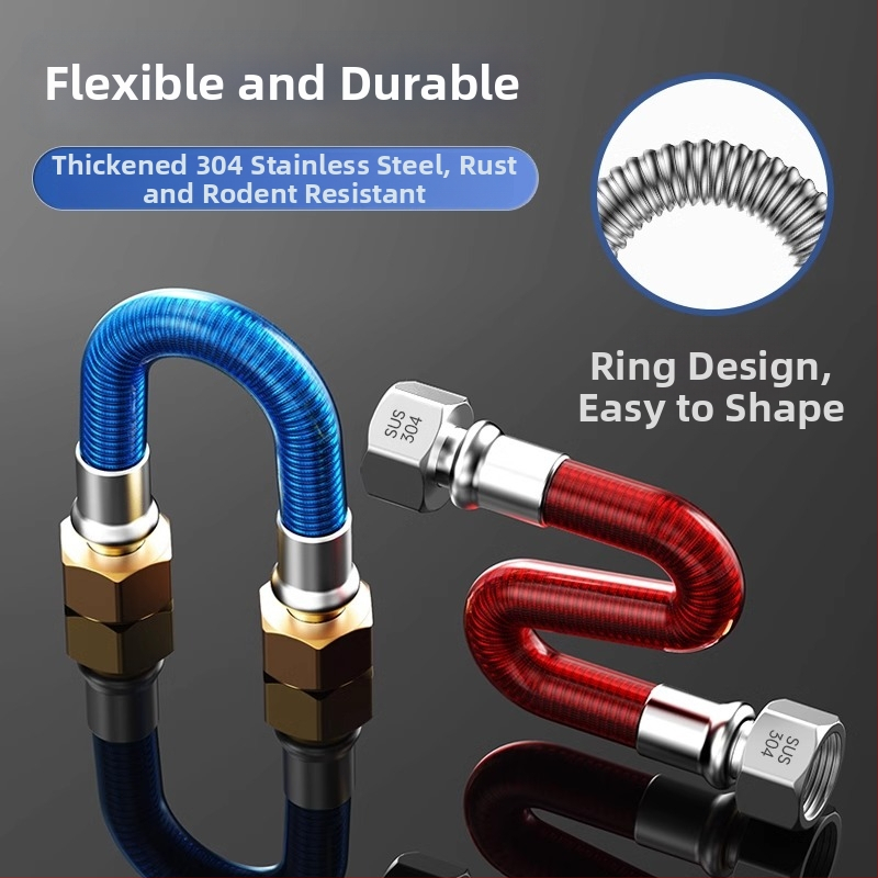 304 roostevabast teras gofreeritud veeboileri sisselaske voolik, keermestatud ühendus, nimipinge 1, töötemperatuur 99°C