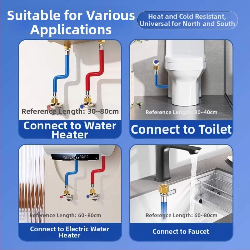 304 roostevabast teras gofreeritud veeboileri sisselaske voolik, keermestatud ühendus, nimipinge 1, töötemperatuur 99°C