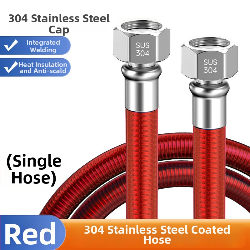 304 nerūdijančio plieno gofruota vandens šildytuvo įėjimo žarna, srieginis jungtis, nominalus slėgis 1, darbinė temperatūra 99°C