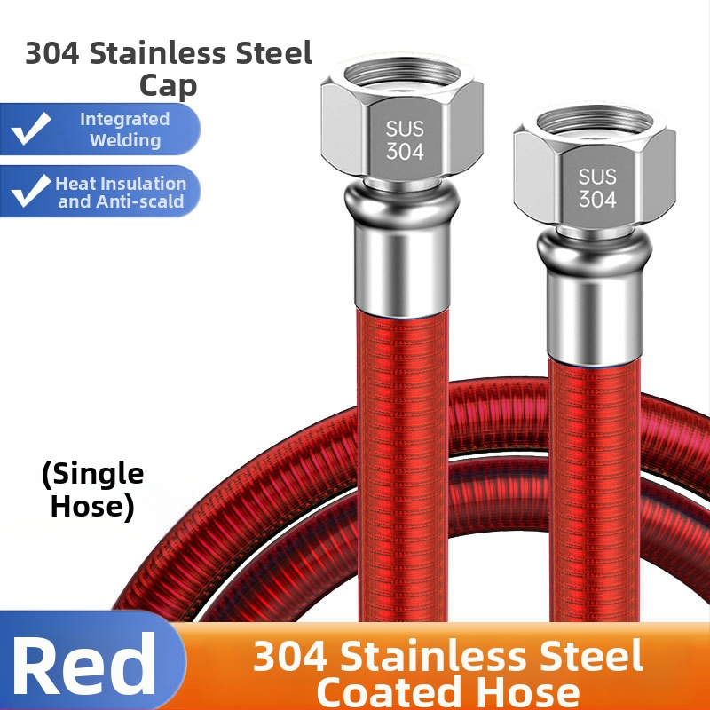 304 nerūdijančio plieno gofruota vandens šildytuvo įėjimo žarna, srieginis jungtis, nominalus slėgis 1, darbinė temperatūra 99°C