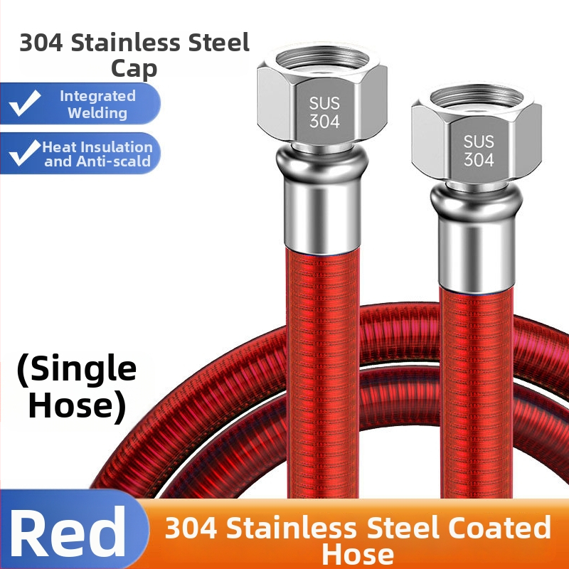304 nerūdijančio plieno gofruota vandens šildytuvo įėjimo žarna, srieginis jungtis, nominalus slėgis 1, darbinė temperatūra 99°C