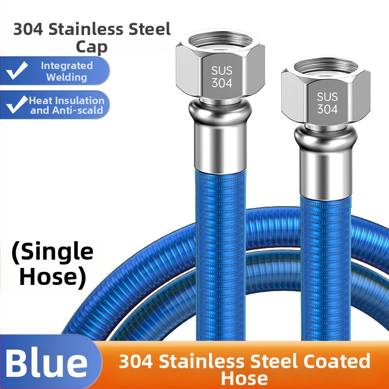 304 nerūdijančio plieno gofruota vandens šildytuvo įėjimo žarna, srieginis jungtis, nominalus slėgis 1, darbinė temperatūra 99°C