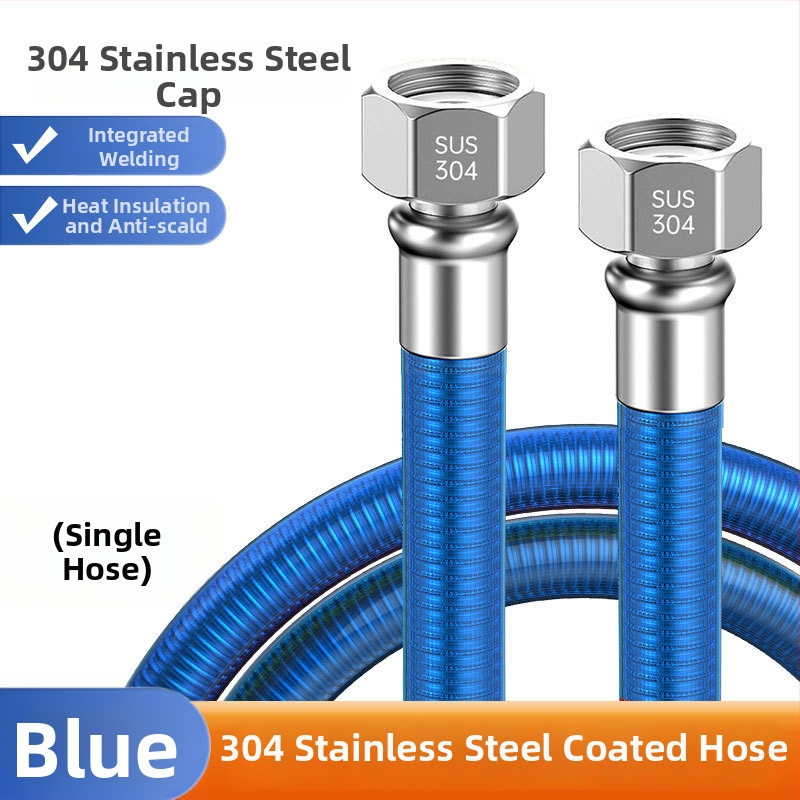 304 nerūdijančio plieno gofruota vandens šildytuvo įėjimo žarna, srieginis jungtis, nominalus slėgis 1, darbinė temperatūra 99°C