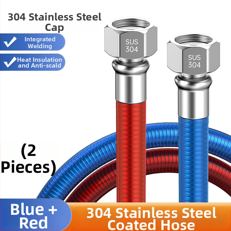 304 nerūdijančio plieno gofruota vandens šildytuvo įėjimo žarna, srieginis jungtis, nominalus slėgis 1, darbinė temperatūra 99°C