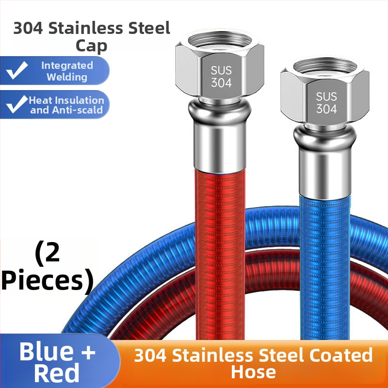 304 nerūdijančio plieno gofruota vandens šildytuvo įėjimo žarna, srieginis jungtis, nominalus slėgis 1, darbinė temperatūra 99°C