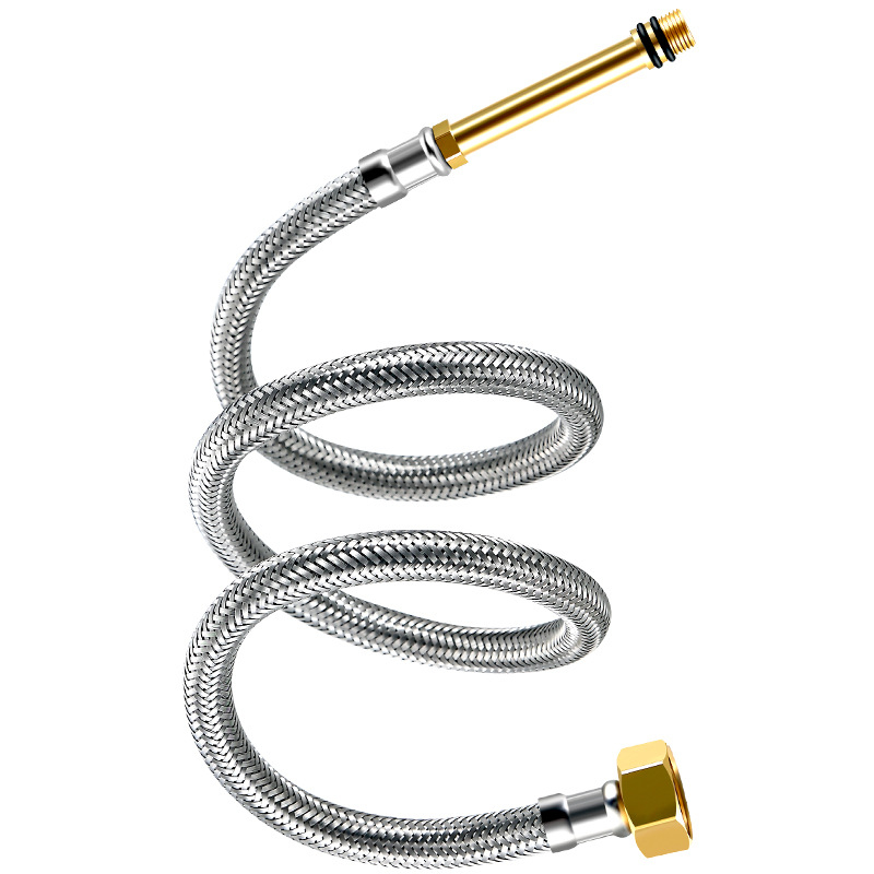 304 неръждаема водопроводна тръба за мивка с метална оплетка, 4-точково свързване, вход за гореща и студена вода, стил модерен минимализъм