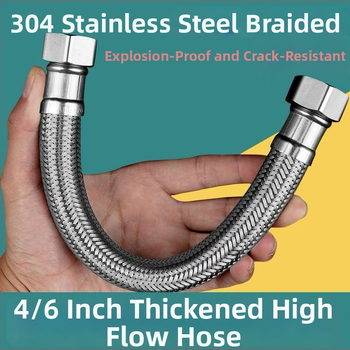 304 nerūdijančio plieno pynimas tualeto įleidimo žarna – didelio srauto, spiralinis jungtis, 0–90°C