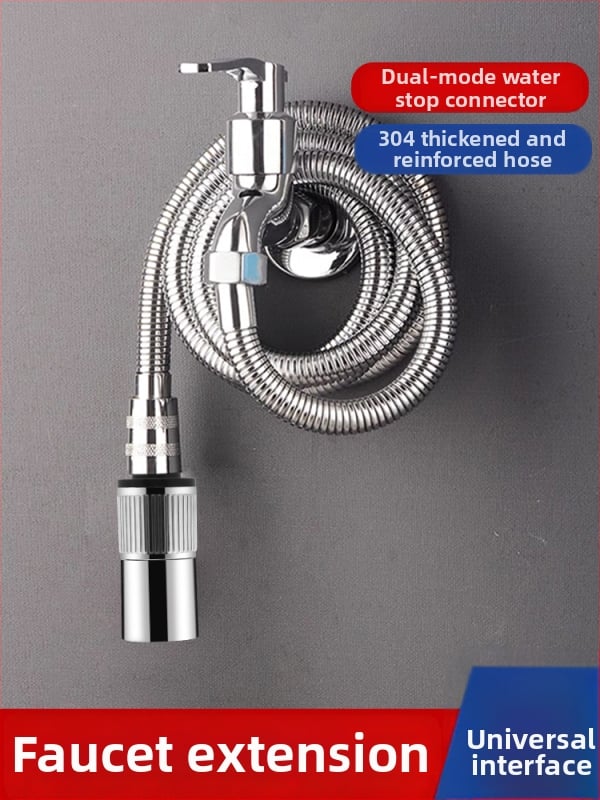 Разширител за чешма, антипръски, универсален, с превключвател (материал: 304 неръждаема стомана + ABS; модел: Sltjcys-zs; CE сертифициран)