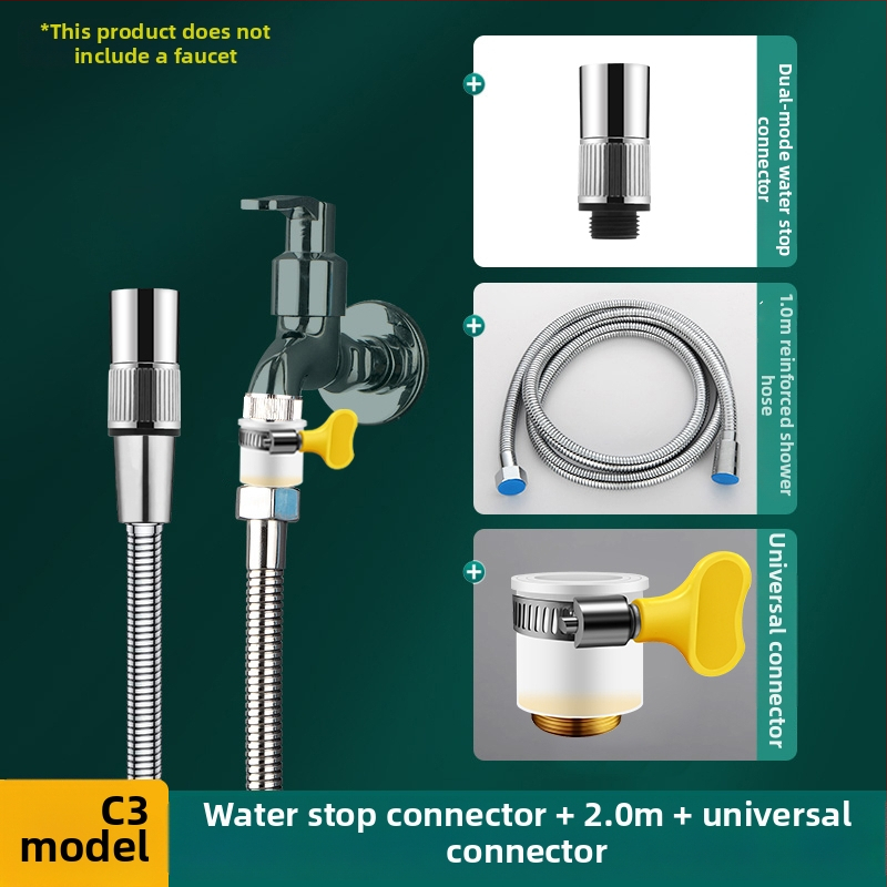 Разширител за чешма, антипръски, универсален, с превключвател (материал: 304 неръждаема стомана + ABS; модел: Sltjcys-zs; CE сертифициран)