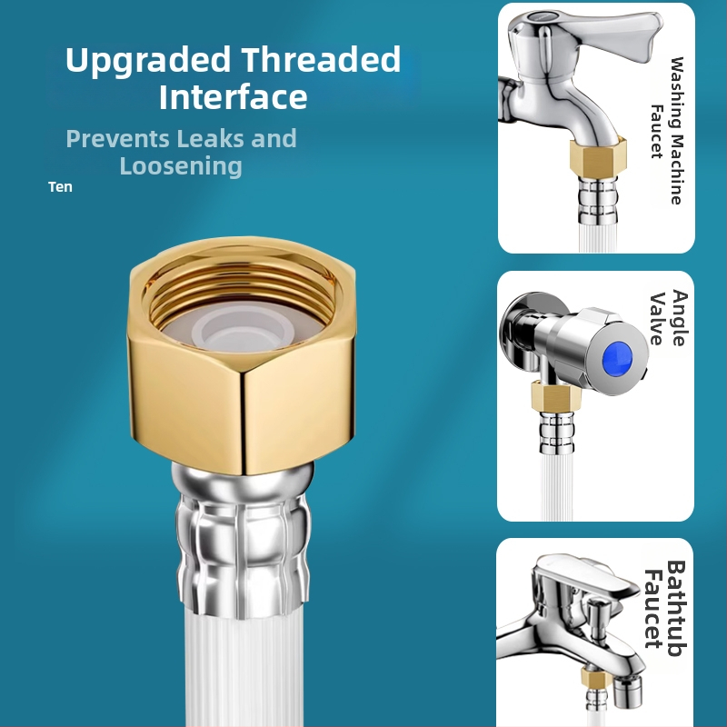 Pesumasina veesisse sisenemisvoolik, PVC kere, vasest ühendus, nominaalne rõhk 1.0, töökord 0-90°C, pöörlev paigaldus