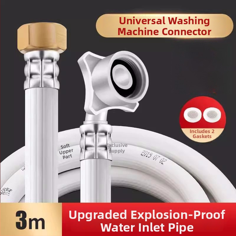 Skalbimo mašinos vandens įleidimo vamzdelis, PVC korpusas, bronzinis jungtis, nominalus slėgis 1.0, darbinė temperatūra 0-90°C, pasukamas montavimas