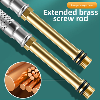 Nerūdijančio plieno pintas vandens žarna su vario galvu, karštam ir šaltam vandeniui, prijungimas prie tualeto ir šildytuvo, 1/2 colio