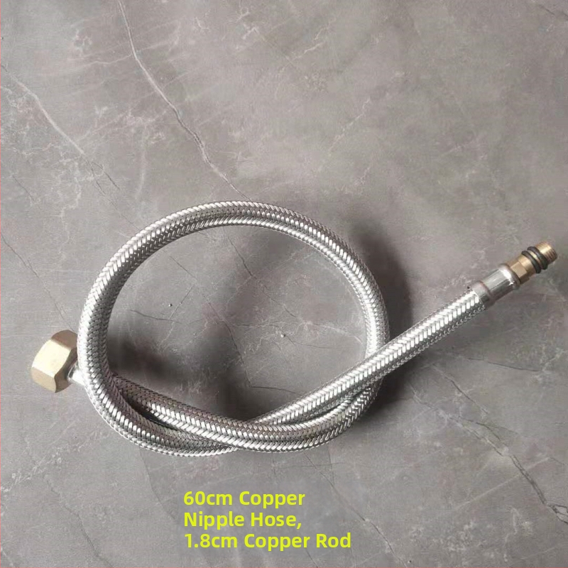 Nerūdijančio plieno pintas vandens žarna su vario galvu, karštam ir šaltam vandeniui, prijungimas prie tualeto ir šildytuvo, 1/2 colio