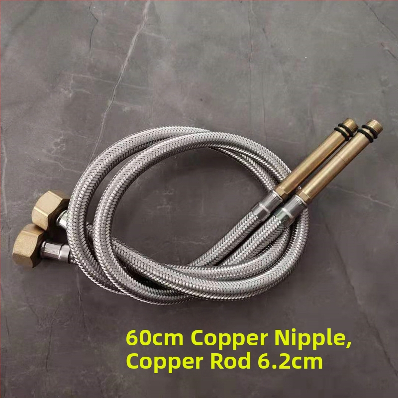 Nerūdijančio plieno pintas vandens žarna su vario galvu, karštam ir šaltam vandeniui, prijungimas prie tualeto ir šildytuvo, 1/2 colio