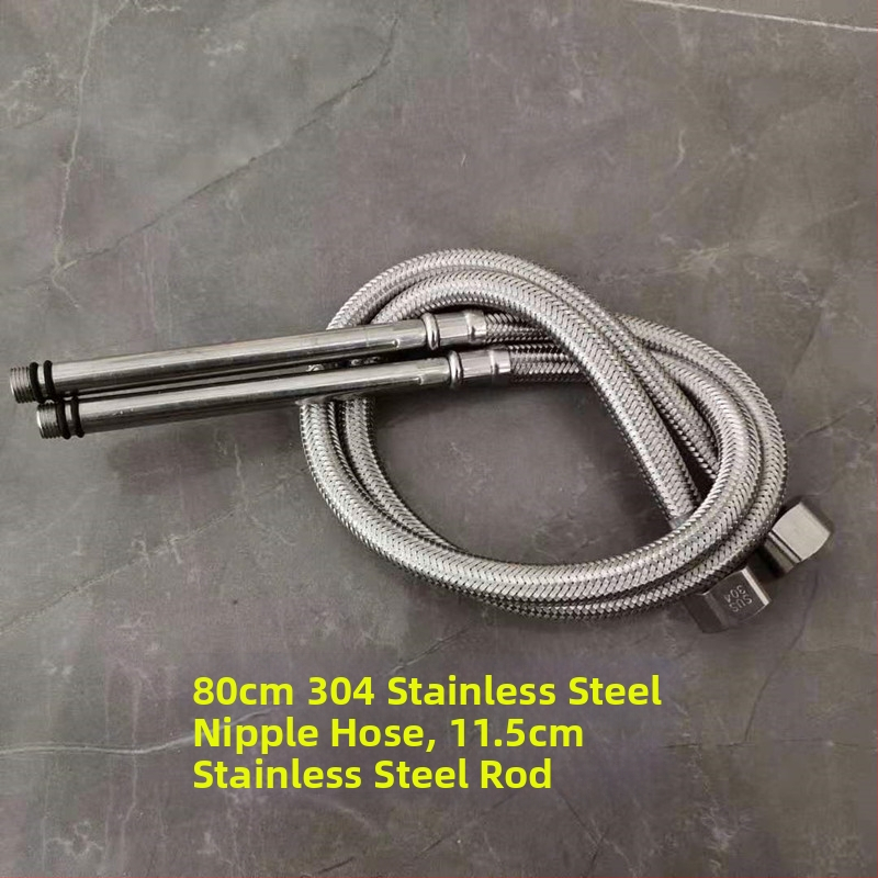 Nerūdijančio plieno pintas vandens žarna su vario galvu, karštam ir šaltam vandeniui, prijungimas prie tualeto ir šildytuvo, 1/2 colio