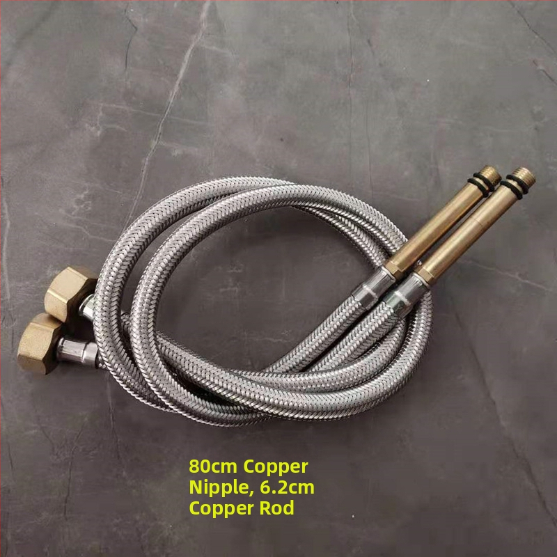 Nerūdijančio plieno pintas vandens žarna su vario galvu, karštam ir šaltam vandeniui, prijungimas prie tualeto ir šildytuvo, 1/2 colio