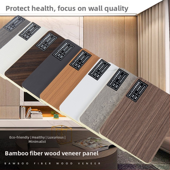 Medžio fanerinis sienos panelė su bambuko pluoštu ir bambuko anglimis, be siūlių fono – modelis Wood veneer, stilius Seamless, prekė Yiming