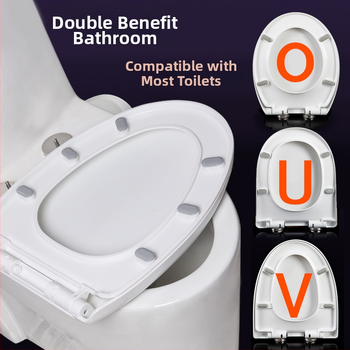 Toaletės dangtelis su lėtu uždarymu; UOV tipo; iš PP plokštės; U formos; skylučių atstumas 8–25 mm