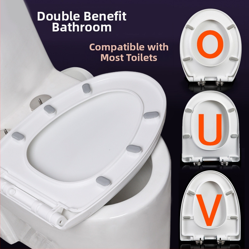 Toaletės dangtelis su lėtu uždarymu; UOV tipo; iš PP plokštės; U formos; skylučių atstumas 8–25 mm