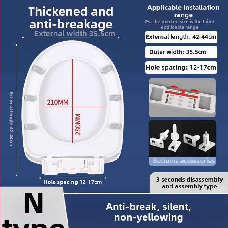 Toaletės dangtelis su lėtu uždarymu; UOV tipo; iš PP plokštės; U formos; skylučių atstumas 8–25 mm