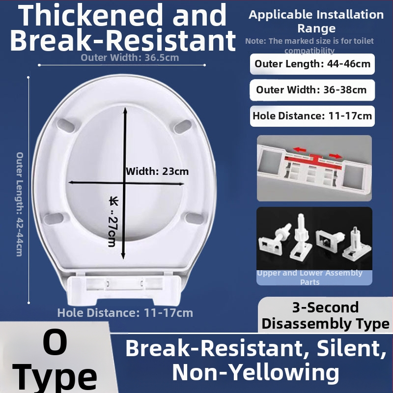 Toaletės dangtelis su lėtu uždarymu; UOV tipo; iš PP plokštės; U formos; skylučių atstumas 8–25 mm