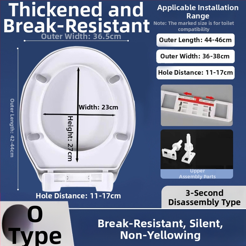 Toaletės dangtelis su lėtu uždarymu; UOV tipo; iš PP plokštės; U formos; skylučių atstumas 8–25 mm