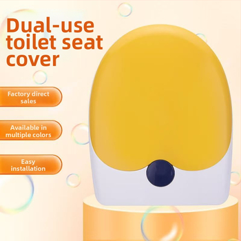 Capac de toaletă pentru adulți și copii, dublu scop, gros, tip UVO (Material: placă PP; Model: 1236; amortizare: Da; distanța dintre găuri: 12-16; distanță reglabilă între găuri: Da)