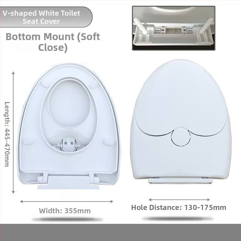 Capac de toaletă pentru adulți și copii, dublu scop, gros, tip UVO (Material: placă PP; Model: 1236; amortizare: Da; distanța dintre găuri: 12-16; distanță reglabilă între găuri: Da)