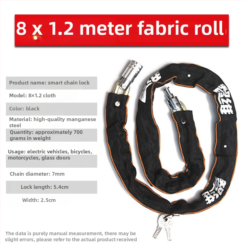 Zhiwei ķēdes aizslēdzējs, mangāna tērauds un varš, piemērots elektrisko transportlīdzekļu, motociklu, velosipēdu un stikla durvīm; svars 280-800