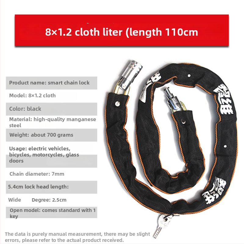 Zhiwei ķēdes aizslēdzējs, mangāna tērauds un varš, piemērots elektrisko transportlīdzekļu, motociklu, velosipēdu un stikla durvīm; svars 280-800