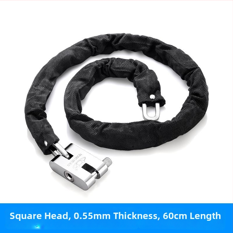 Ahelalukk, millel on varguse ja lõikamise vastane kaitse, terasest, mudel 698573, Guangzhou Jingli, sobib kolmerattalistele sõidukitele, jalgratastele, mootorratastele ja elektrijalgratastele, kaasaegne minimalistlik disain.