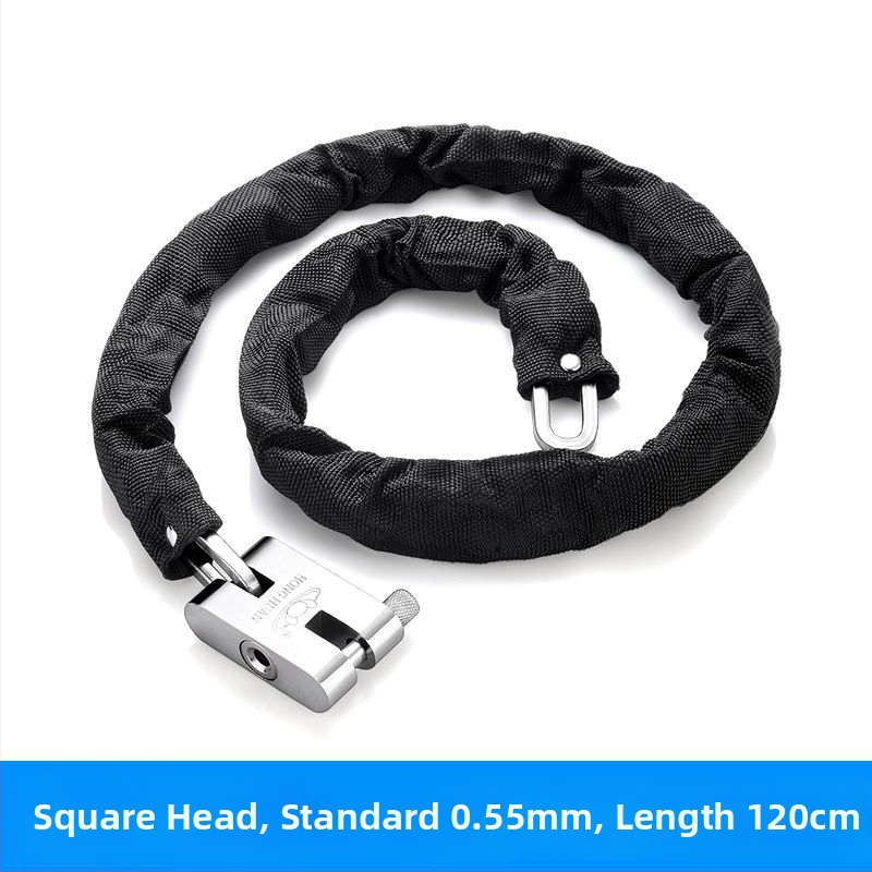 Ahelalukk, millel on varguse ja lõikamise vastane kaitse, terasest, mudel 698573, Guangzhou Jingli, sobib kolmerattalistele sõidukitele, jalgratastele, mootorratastele ja elektrijalgratastele, kaasaegne minimalistlik disain.