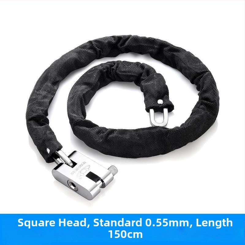 Ahelalukk, millel on varguse ja lõikamise vastane kaitse, terasest, mudel 698573, Guangzhou Jingli, sobib kolmerattalistele sõidukitele, jalgratastele, mootorratastele ja elektrijalgratastele, kaasaegne minimalistlik disain.