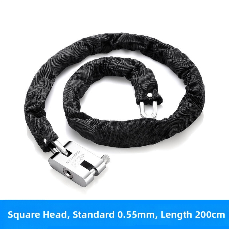 Ahelalukk, millel on varguse ja lõikamise vastane kaitse, terasest, mudel 698573, Guangzhou Jingli, sobib kolmerattalistele sõidukitele, jalgratastele, mootorratastele ja elektrijalgratastele, kaasaegne minimalistlik disain.