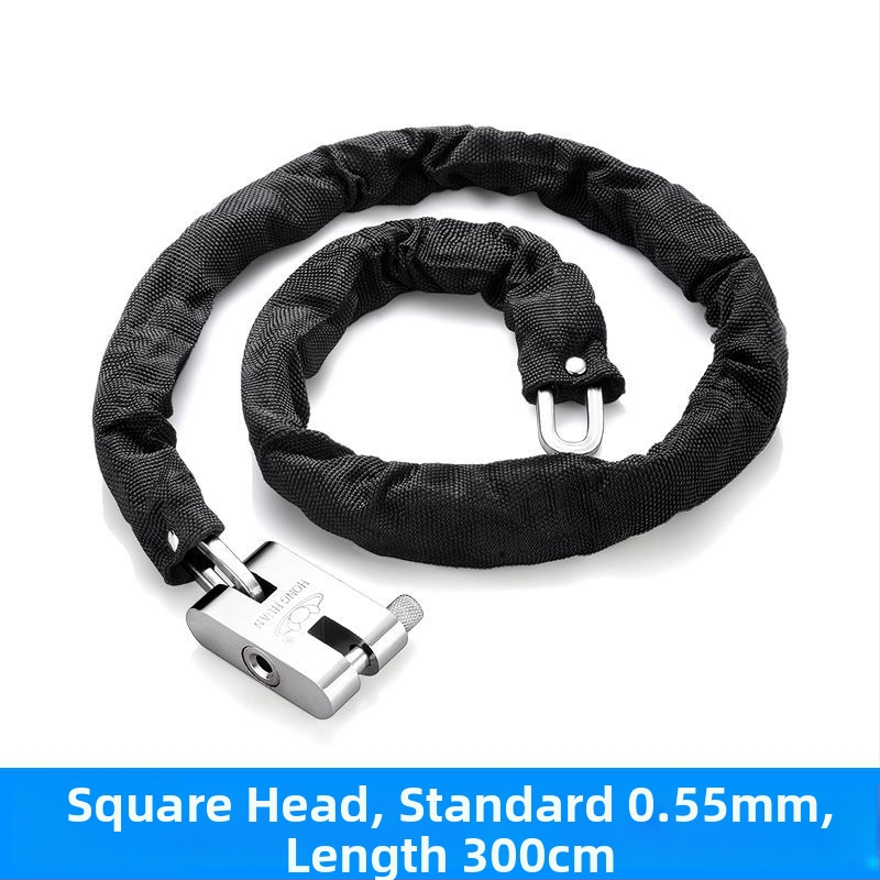 Ahelalukk, millel on varguse ja lõikamise vastane kaitse, terasest, mudel 698573, Guangzhou Jingli, sobib kolmerattalistele sõidukitele, jalgratastele, mootorratastele ja elektrijalgratastele, kaasaegne minimalistlik disain.