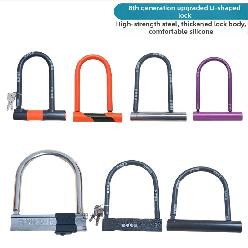 U-kujuline lukk jalgratastele ja mootorratastele, terasest, veekindel, mitmekülgne