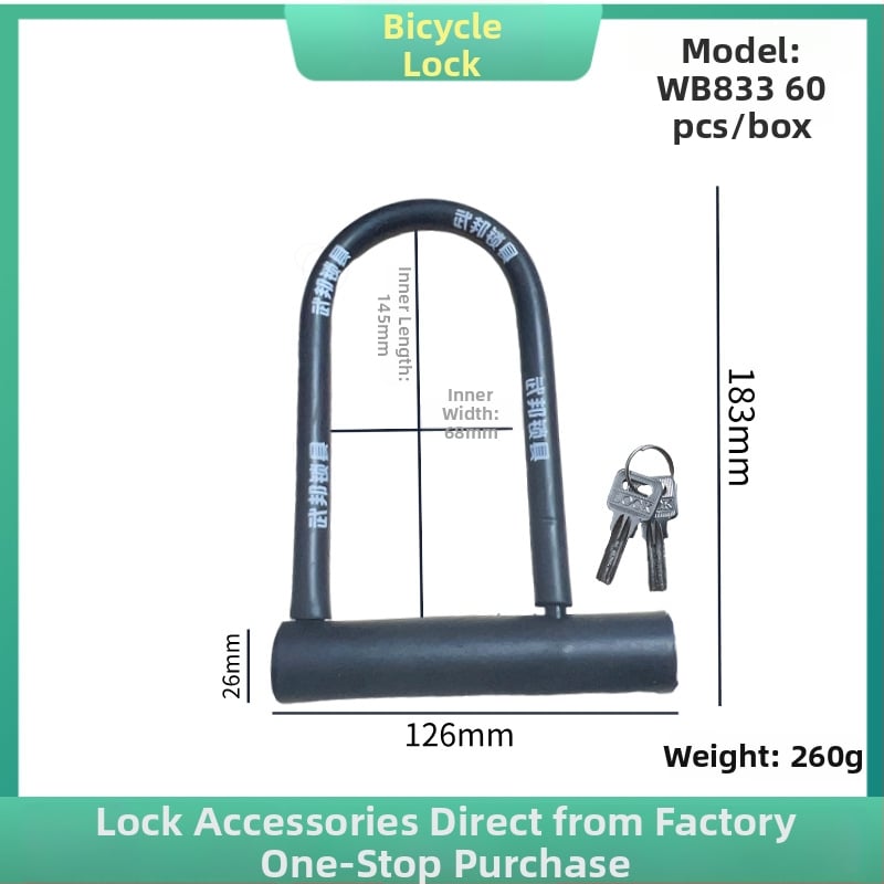 U-kujuline lukk jalgratastele ja mootorratastele, terasest, veekindel, mitmekülgne
