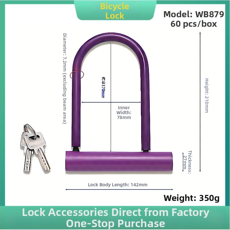 U-kujuline lukk jalgratastele ja mootorratastele, terasest, veekindel, mitmekülgne