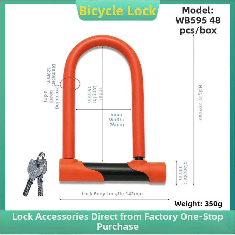 U-kujuline lukk jalgratastele ja mootorratastele, terasest, veekindel, mitmekülgne