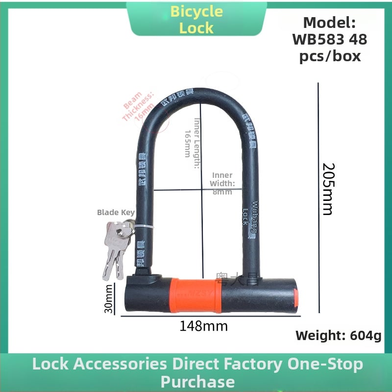 U-kujuline lukk jalgratastele ja mootorratastele, terasest, veekindel, mitmekülgne