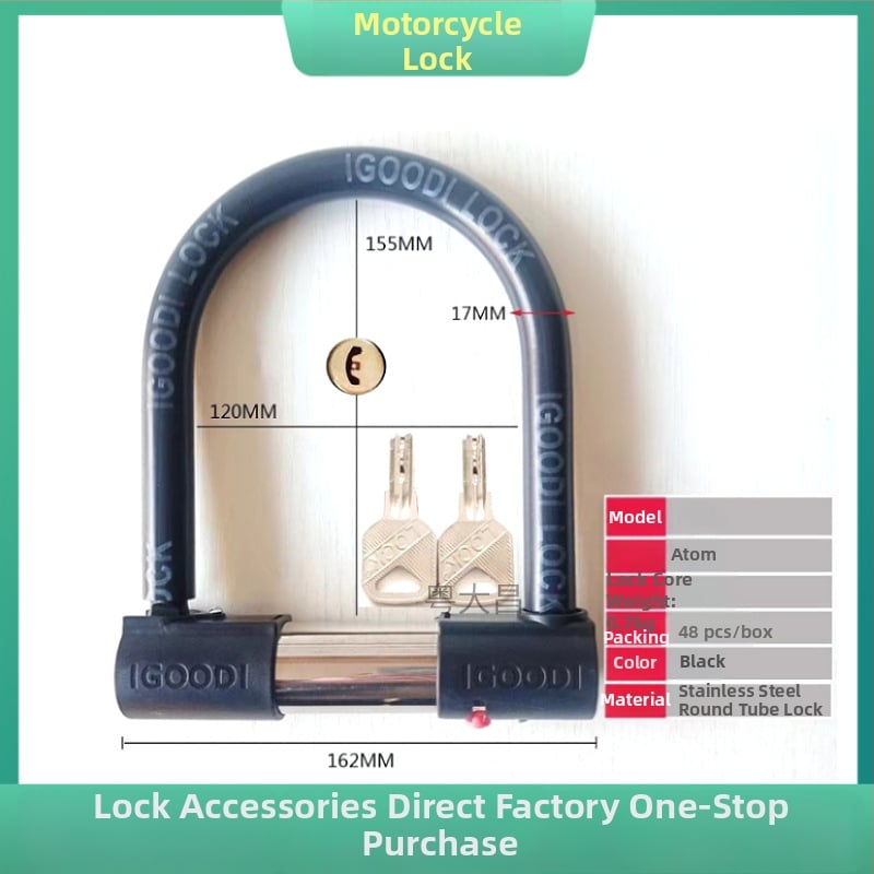 U-kujuline lukk jalgratastele ja mootorratastele, terasest, veekindel, mitmekülgne