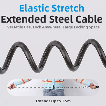 Kabelinis užraktas su slaptažodžiu – cinko lydinio plieninis kabelis, Modelis: Password Cable Lock, Tipas: Skaitmeninis kodas, Tinka: šalmas, lagaminui ir spintai, Stilius: Modernus minimalistinis