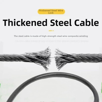 Dviračio užraktas — nešiojamas, plieninis kabelis ir storesnė grandinė, užraktas, prieš vogimą