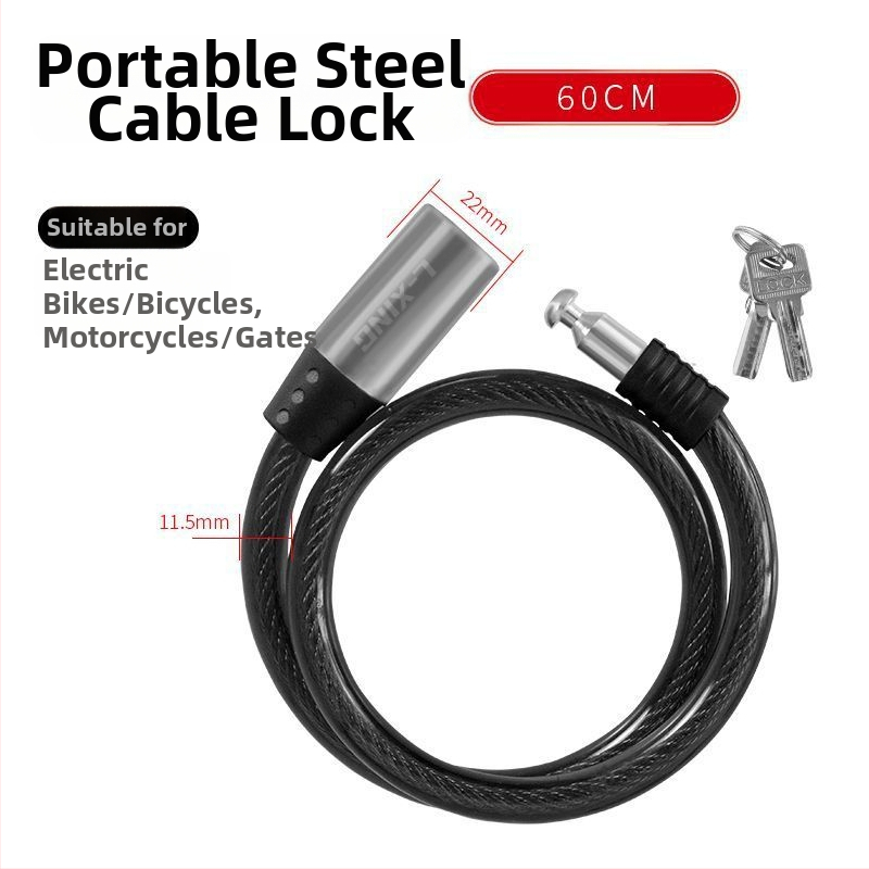 Dviračio užraktas — nešiojamas, plieninis kabelis ir storesnė grandinė, užraktas, prieš vogimą