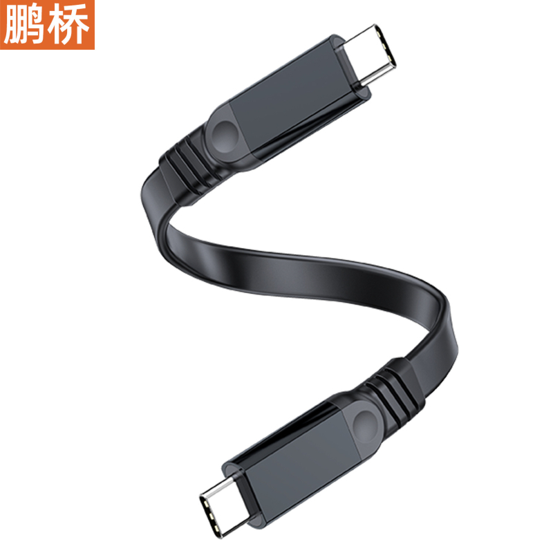 USB-A į USB-C duomenų kabelis, plokščias, 10 Gbps, 60W greitas įkrovimas, tinkamas išorinėms kietosioms diskams