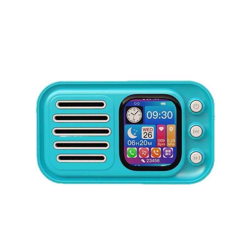 Bluetooth-kõlar äratuskellaga, laulusõnade kuvamise ja puutetundliku ekraaniga – 5W väljund, Bluetooth 5.3, sisseehitatud aku 1000–1200 mAh